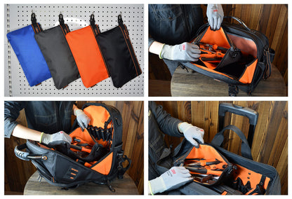 WELKINLAND 4-Packs Small tool pouch, Heavy-Duty Tool pouches, Electrician tools pouch bag, Tools pouches w/clip, Small Zippered tool bag