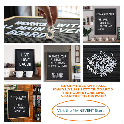 Letter Board Plastic Letters Set 2 Inch, Letter Board Letters Only NO BOARD INCLUDED, White Large Felt Board Letters, Plastic Letters Letter Board, Felt Letter Board Letters Symbols