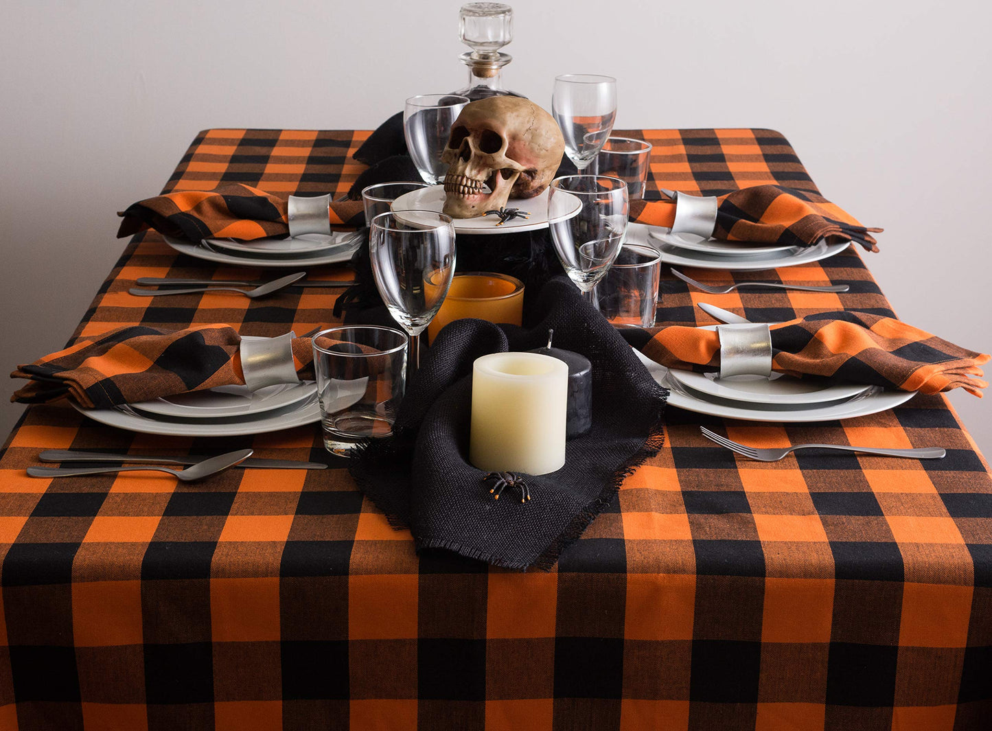 DII Jute Burlap Collection Kitchen Tabletop, Table Runner, 15x74, Solid Black