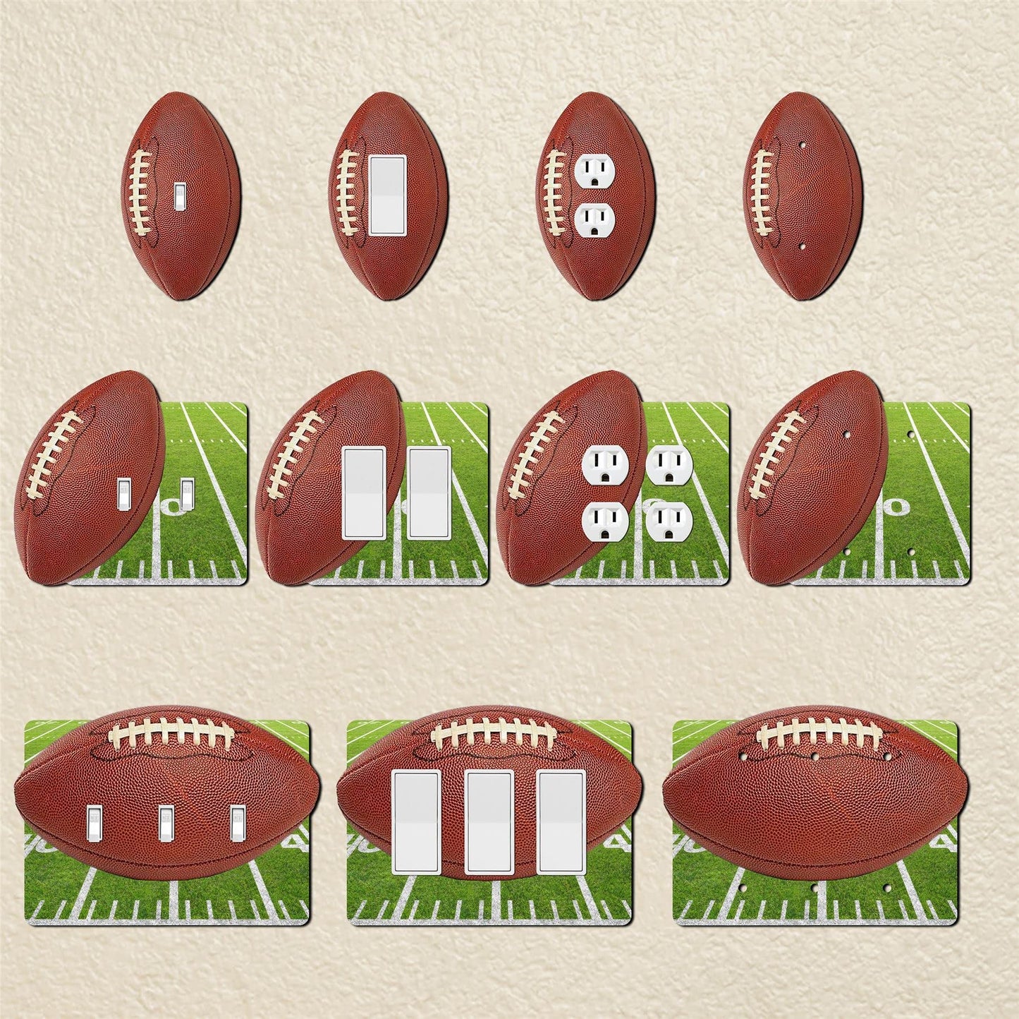 Off The Wall Plates - American Football Decorative Acrylic Cover - Single Light Switch