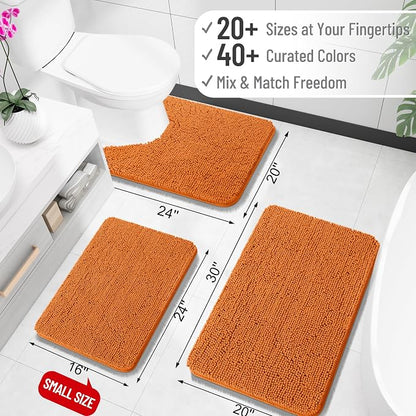 OLANLY Large Bathroom Rugs 45x27, Extra Soft Absorbent Chenille Bath Rugs, Rubber Backing Quick Dry, Machine Washable Bath Mats for Bathroom Floor, Tub and Shower, Home Decor Accessories, Clay