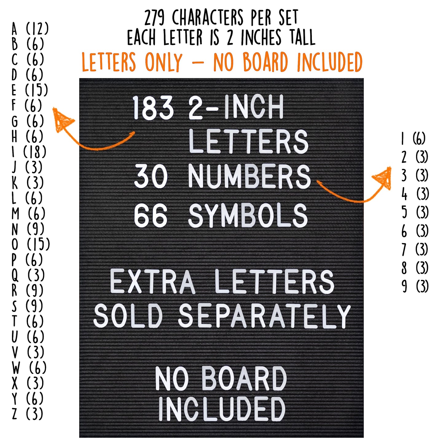 Letter Board Plastic Letters Set 2 Inch, Letter Board Letters Only NO BOARD INCLUDED, White Large Felt Board Letters, Plastic Letters Letter Board, Felt Letter Board Letters Symbols