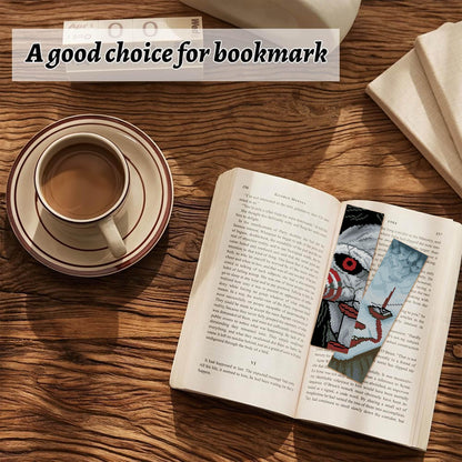NEGEKFKX 6 Pcs Horror Cross Stitch Bookmark Kit for Adult Beginners,Halloween Cross Stitch Kits 14 CT DIY Cross Stitch Kits Adult Stamped Bookmark Embroidery Bookmarks Kit