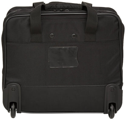 Amazon Basics 15.6" Rolling Laptop Bag for Travel and Business, Briefcase with Wheels, Adjustable Locking Handle, Black