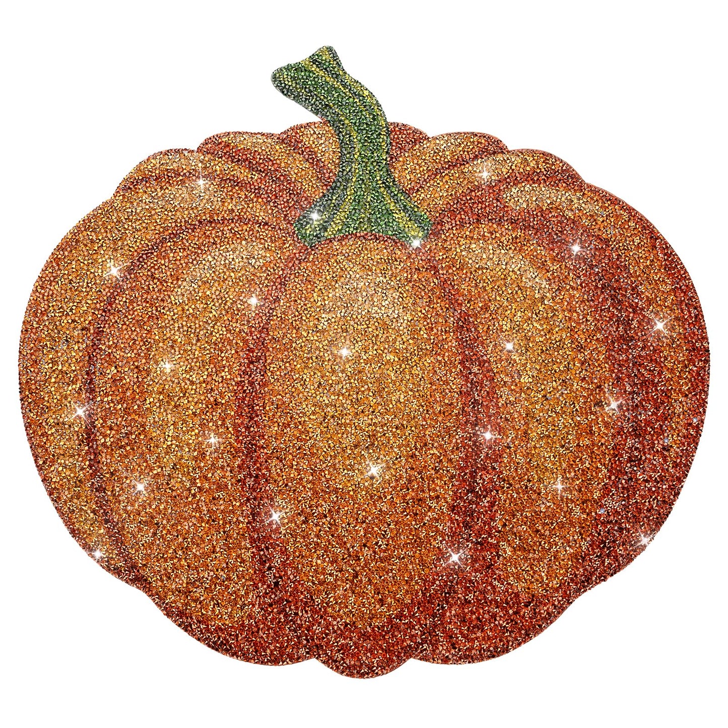 Cumouna Thanksgiving Pumpkin Placemat, Halloween Table Mats Orange Thanksgiving Fall Sparkle Pumpkin Decoration Placemat for Centerpiece Kitchen Table Party Tableware Decor