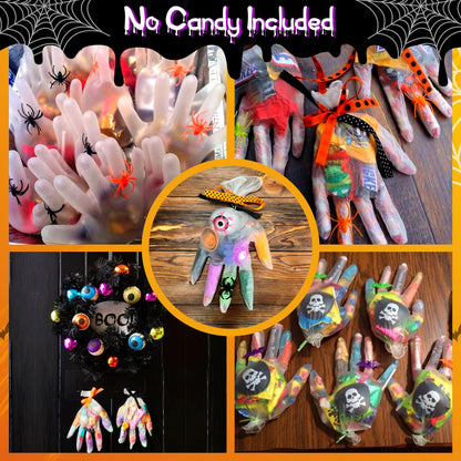 LINAYE 220PCS Halloween Party Favors for Classroom Kids, Non-Candy Halloween Classroom Gifts, Gloves Stuffed Toys Bulk Treat Goodie Bag Fillers Stuffers for Kids