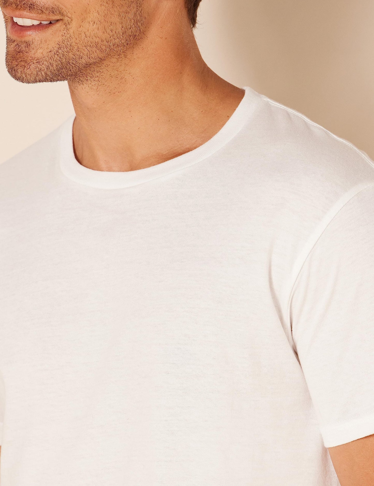 Amazon Essentials Men's Cotton Crew Neck T-Shirts, Versatile Soft Basics, Pack of 6, White, Large