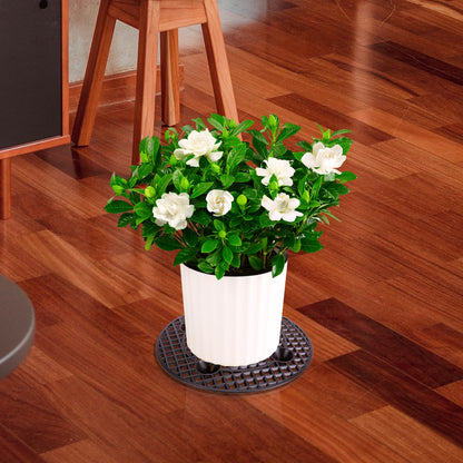 LFUTARI 6 PCS Plant Level Pot Elevator, Plant Stands, 12inch Plant Pot Saucer for Prevent Rot and Damage on Patio & Deck (30cm-6pcs, Black)