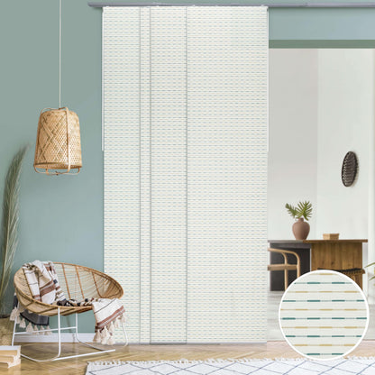 GoDear Design Adjustable Sliding Panel Track Room Dividers 45.8"- 86" W x 96" H, Extendable Vertical Blinds for Sliding Glass Doors Windows Wall Partitions, Trimmable Fabric Panel Curtains, Serenity