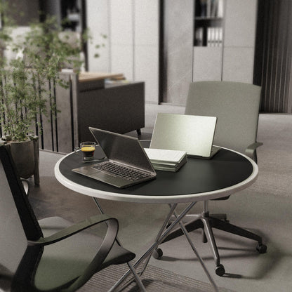 Chihein 30"/762mm/2.5ft Round Placemat with Cork & PU Leather - Can be Cut into Half Circle Dining Table Mat or The Round Table Cover with A Diameter of 24" - 30" (Black)