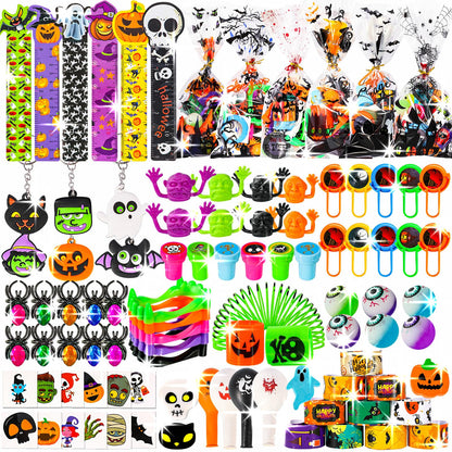 Thuodo 162 PCS Halloween Party Favors for Kids Halloween Toys Bulk Trick or Treat Goodie Bag Fillers Holiday Party Supplies School Classroom Prizes Carnival Gifts