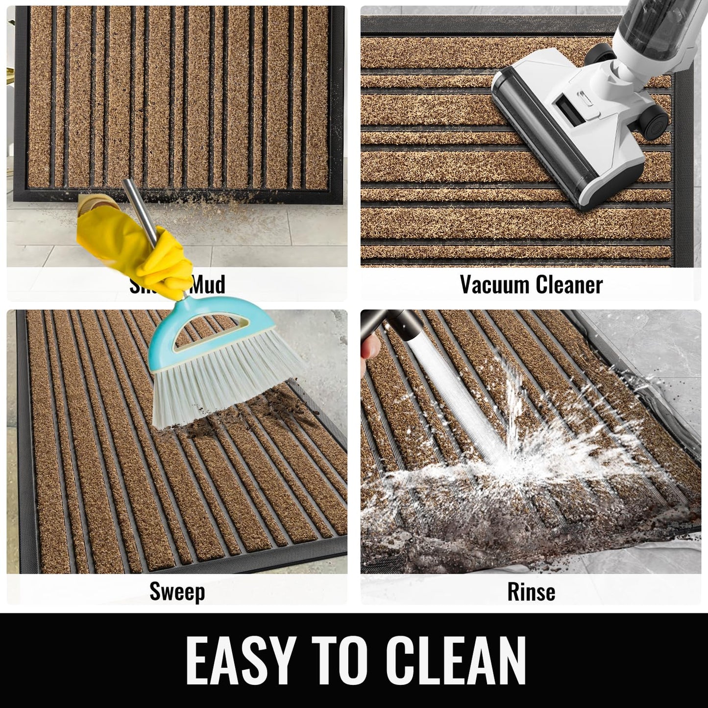 BEHERO Door Mat Outdoor Entrance, 30.5"x17" Extra Durable Front Door Mat Outside, Heavy Duty Welcome Mat for Outside Entry, Back Door Mats Non Slip, Waterproof All-Season Doormats, Yellow
