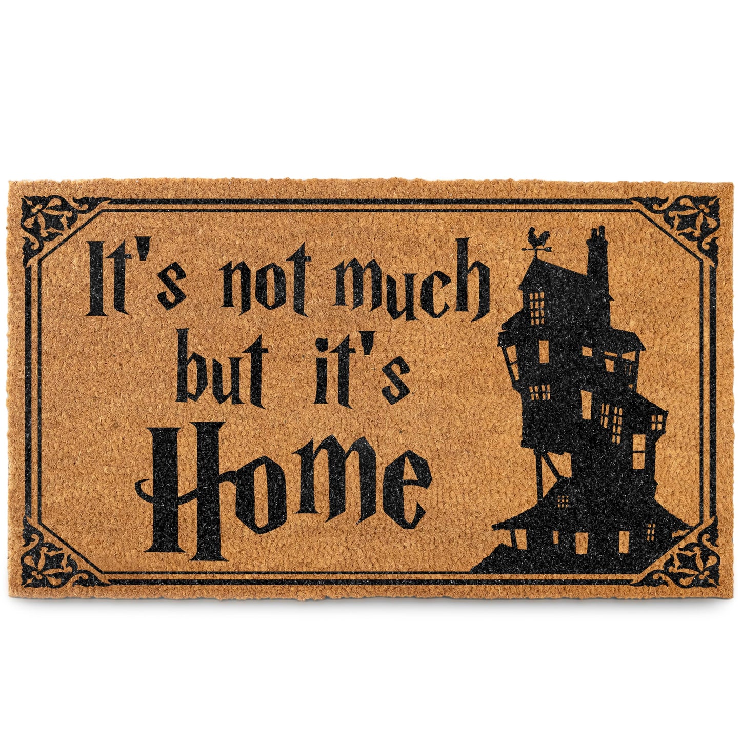MAINEVENT It's Not Much but It's Home Door Mat 30x17 Inch, Nerd Welcome Mat for Covered Outdoor Area, Wizarding Rug, Wizarding Geeky Doormat, Geek Outdoor Decor, Funny Nerd Gift