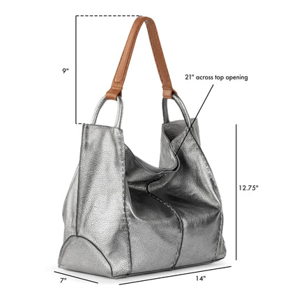 The Sak Los Feliz Large Tote Bag - Premium Leather Handbag With Stylish Design For Everyday, Travel, Beach Bag - Roomy, Durable, Lined Purse With Shoulder Bag Strap, Zipper Pocket
