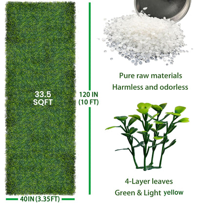 ODTORY Artificial Boxwood Roll Panels:40 X 120 in(33.5 sqft) UV-Anti Artificial Ivy Privacy Fence Wall Screen for Indoor Outdoor Green Grass Wall Decor & Ivy Fence Covering Privacy