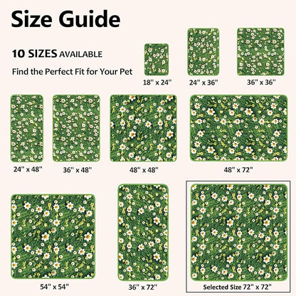Washable Pee Pads for Dogs, Reusable Puppy Potty Training Pads, Ultra-Absorbent Thick Waterproof Leak-Proof Non-Slip Pads & Mat for Crate, Playpen, Floor, Whelping & Housebreaking , 1 Pack 72"x72"