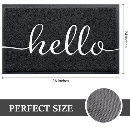 BeneathYourFeet Door Mat (36"x24",Black) Welcome Mat Low Profile Front Doormat Indoor Outdoor Door Non Slip Rugs for Entryway, Patio, High Traffic Areas