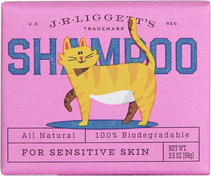 J.R.LIGGETT'S Cat Shampoo Bar, Natural Cleansing Bar for Cats with Sensitive Skin, Hypoallergenic Feline Formula Gently Deep Cleans with No Essential Oils, Detergent-Free, 3.5 oz