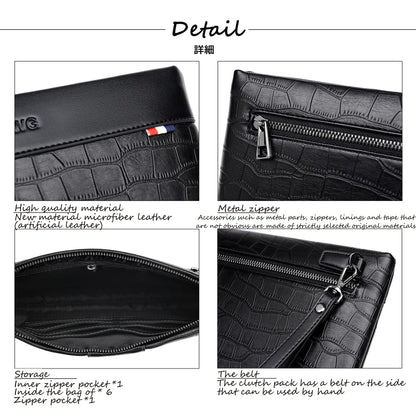 FSD.WG Mens Clutch Bag Man Purse Handbag 12 inches Large Hand Bag Big Clutch Wallet