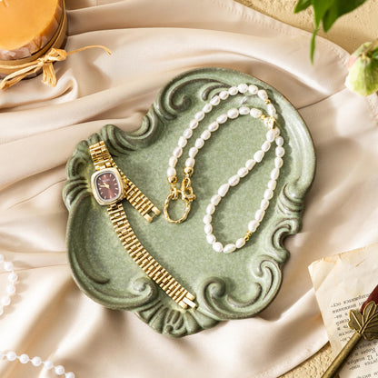 Jewelry Tray, Ceramic Jewelry Dish, Ring Dish, Trinket Tray, Rinket Dish, Ring Holder Dish, Key Bowl, Bathroom Vanity Tray, Retro, Vintage, Friendship Gifts, Anniversary Secret Santa, Deep Green