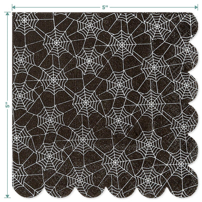 HOME & HOOPLA Halloween Party Cute Monster Disposable Hot Chocolate & Cider Cups With Lids and Scalloped Spider Web Beverage Napkins, 9 Ounce Size (Serves 12)