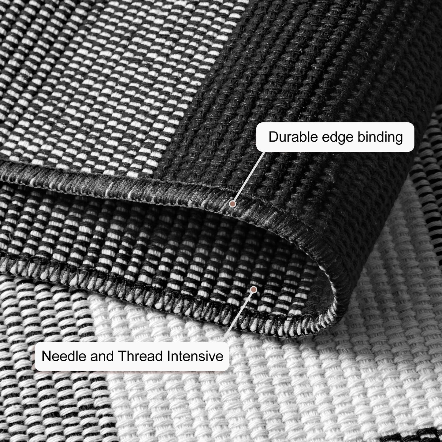 joybest Buffalo Plaid Doormats Rug 27.5 x 43 Inches Black and White Checkered Rug Cotton Hand-Woven Front Doormat Outdoor or Indoor Rugs for Front Porch, Farmhouse, Entryway
