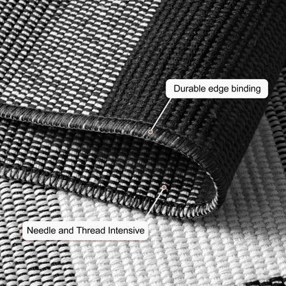 joybest Buffalo Plaid Doormats Rug 27.5 x 43 Inches Black and White Checkered Rug Cotton Hand-Woven Front Doormat Outdoor or Indoor Rugs for Front Porch, Farmhouse, Entryway