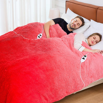 Heated Electric Blanket Throw,Warm Winter Birthday Gifts for Women Her Grandma-Faux Fur with Soft Sherpa,10 Heat Settings,5 Time Settings with Fast Heating, 50x60, Rainbow