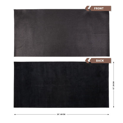 Shkira 24''X12'' Genuine Black Dotted Leather Sheets for Hobby Workshops - Tooling Square - 2.0MM Thick Genuine Top Full Grain Oil Tan - Thick Leather Pieces