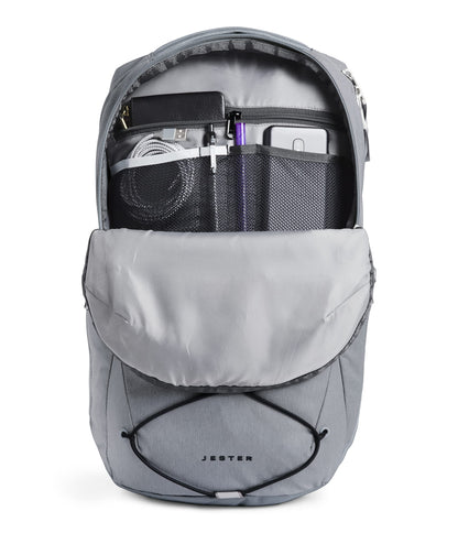 The North Face Jester Everyday Laptop Backpack | Commuter Daypack with Water Repellent Finish, 16" Laptop Sleeve, Huge Main Compartment, Mid Grey Dark Heather/TNF Black,One Size