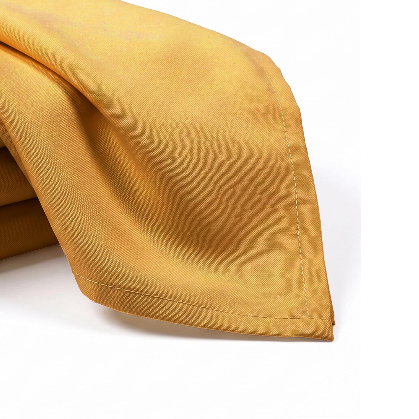Cloth Dinner Napkins with Hemmed Edges 17x17 Inches Washable - 100% Polyester Soft & Comfortable Reusable Napkins for Weddings, Parties or Daily Use (Set of 12, Mustard)