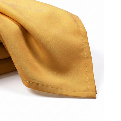 Cloth Dinner Napkins with Hemmed Edges 17x17 Inches Washable - 100% Polyester Soft & Comfortable Reusable Napkins for Weddings, Parties or Daily Use (Set of 12, Mustard)