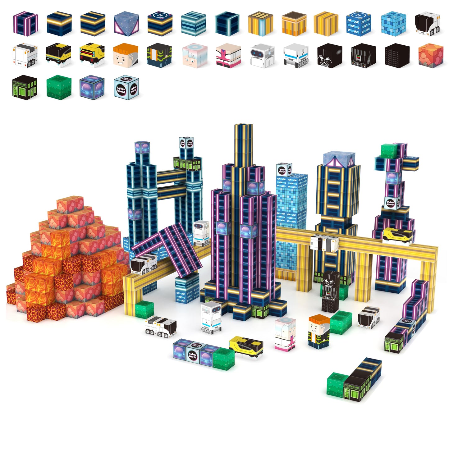 Belveora Magnetic Building Blocks for Kids Ages 3 4 5 6 7 8 9 10, 90 PCS Pixel Style Magnet Cubes, STEM Building Toy with Strong Magnetic, Creative Gift for Boys and Girls(0.8 Inch)