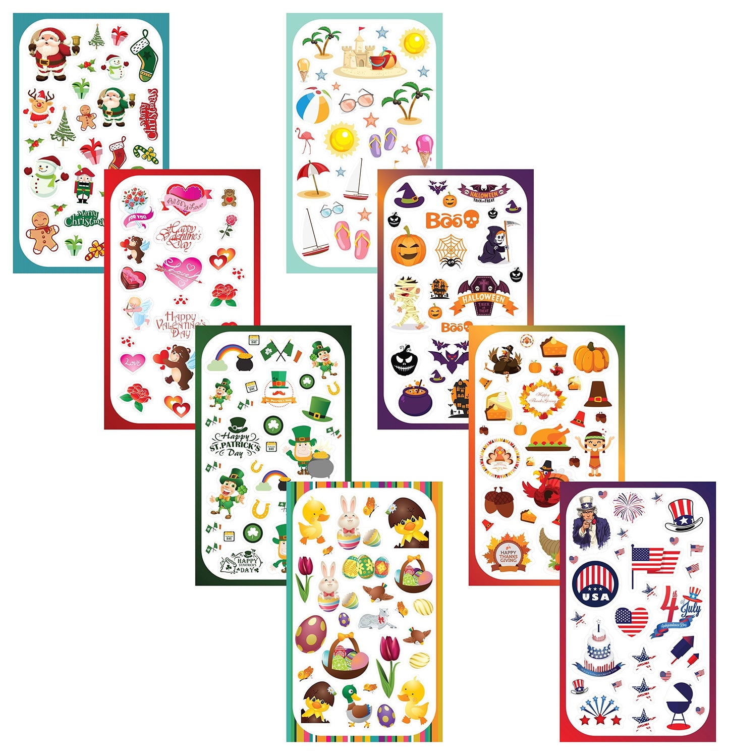 Year-Round Holiday Stickers Variety Pack: Fun Assortment of Designs for a Whole Year (400+ Stickers)