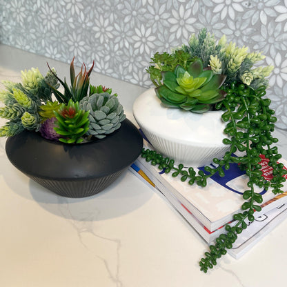 Admired by Nature 7.5" Ceramic Flower Planter Decorative Pot for Indoor Plant Succulent Home Décor, White