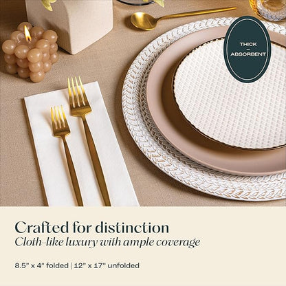 200-Pack Servietto Disposable Linen-Feel Guest Towels, Soft and Absorbent Paper