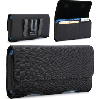Mopaclle Nylon Phone Holster for iPhone 17 Pro Max, 17 Air, iPhone 16 Pro Max,iPhone 15 Pro Max 14 13 Pro Max & Plus, Premium Cell Phone Belt Holder with Belt Clip for Galaxy S25 Plus,S24 Plus