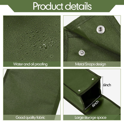 Amylove 1 pcs Grill Utensil Storage Bag BBQ Tool Storage Bags Barbecue Hardware Tool BBQ Utensil Holder Pouch Oxford Cloth Accessory Foldable for Camping Hiking (Amy Green)