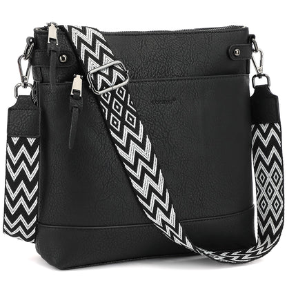 TANTOMI Vegan Leather Crossbody Bags for Women Hobo Travel Purse with Guitar Strap Trendy Women's Handbags with 6 Card Slots