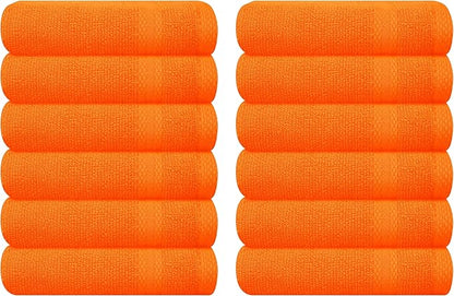 GLAMBURG Ultra Soft 12-Piece Washcloths Set 13x13-100% Ringspun Cotton