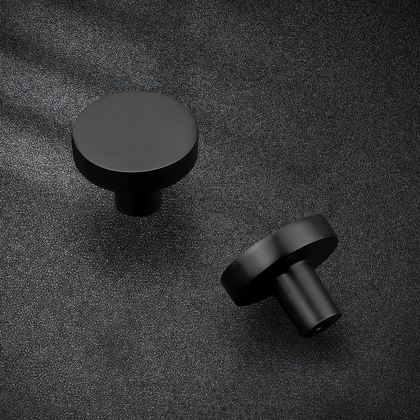 Probrico 10 Pack Matte Black Cabinet Knobs 1-1/5 Inch Drawer Knobs Solid Round Kitchen Cabinet Knobs for Cupboard Dresser Hardware