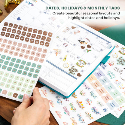 Legend Mega Sticker Pack – 1,900+ Small Stickers for Planner, Journal & Calendar – Aesthetic, Inspirational, Seasonal, Dates, Months, Holidays, Wellness & Budget Stickers – Planner Accessories
