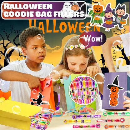 Halloween Party Favors for Kids – 24PCS Spooky-Themed Mini Bubble Wands, Great for Birthday Supplies, Piñata Fillers, Goodie Bags & Classroom Rewards