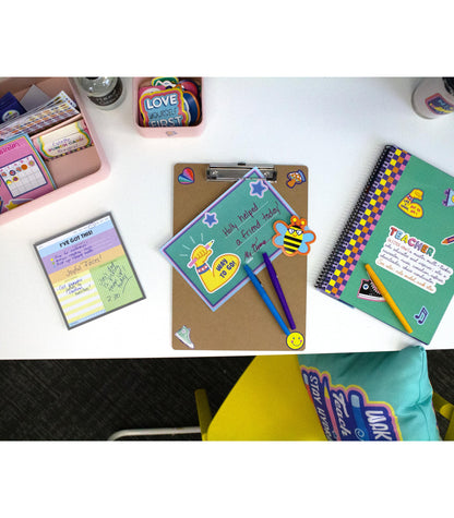 Carson Dellosa We Stick Together 107PC School Supplies, Incentives, Behavior Charts, Stickers, Punch Cards, Dry Erase Goal Tracker, Calming Corner Items Kids Poster, Motivational Classroom Must Haves