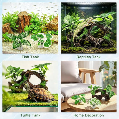 Kaiyuan Dynasty 7Pcs Driftwood Cave Decor Reptiles Betta Fish Tank Accessories Aquarium Plants Decoration Ornaments