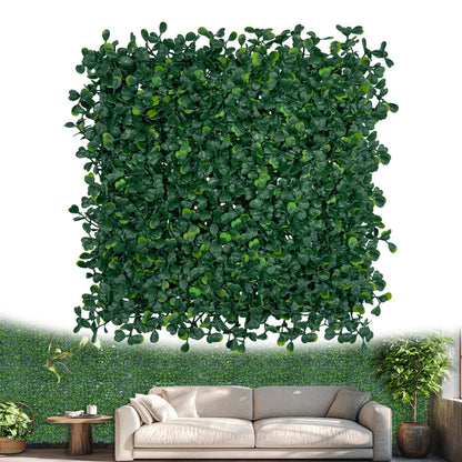 ODTORY Artificial Greenery Grass Wall Panel, 10x10 Inch 6-Pack (4.2 sqft), UV-Anti Fake Ivy Fence Privacy Screen Green Boxwood Covering for Indoor and Outdoor Home Wall Decor