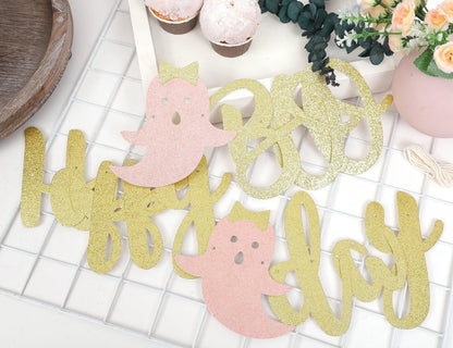 Happy Halloween Banner - Happy Boo Day Garland, Halloween Birthday Party, Halloween Party Decorations, Boo Birthday Banners, Gold Glitter Banner Sign Garland