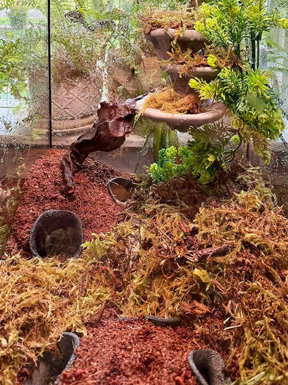 Aquarium & Terrarium Corner Underground Cave – Faux Mangrove Root Hideout for Betta, Corydoras, Shrimp, Geckos & Snakes – Natural-Look Tank Decor in Textured Root Style (Bone, 7.5"x7.5"x4")