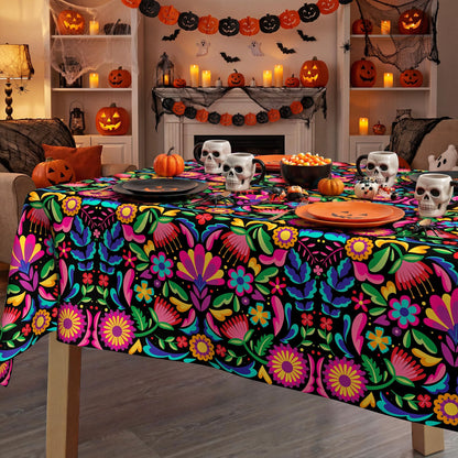 JNDJE Mexico Tablecloth 54x54 Inch Square, Halloween Cinco De Mayo Fiesta Decorations for Home Table Cloth, Seasonal Decor Tablecloths Polyester for Picnic Party Supplies