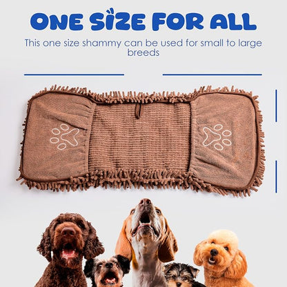 Dog Towel Microfiber, Coffee | Super Absorbent, Fast Dry, Hand Pockets, Large & Small Dogs, Machine Washable